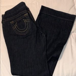 Dark wash bell bottom jean